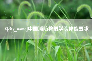 肇东中国消防救援学院体能要求