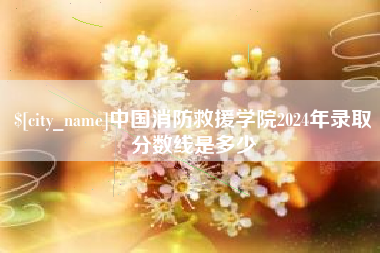 肇东中国消防救援学院2024年录取分数线是多少