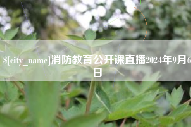 肇东消防教育公开课直播2024年9月6日