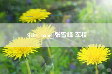 肇东张雪峰 军校