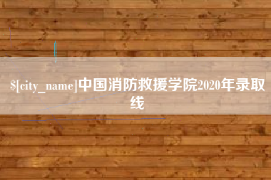 肇东中国消防救援学院2020年录取线