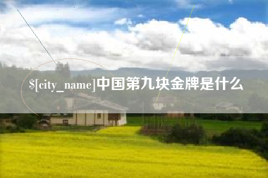 肇东中国第九块金牌是什么