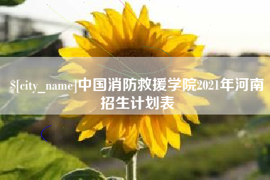 肇东中国消防救援学院2021年河南招生计划表